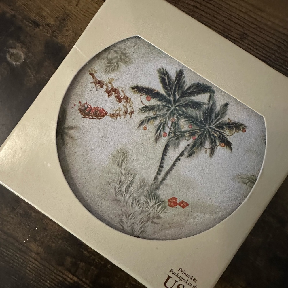 Tommy Bahama Holiday Sandstone Coasters